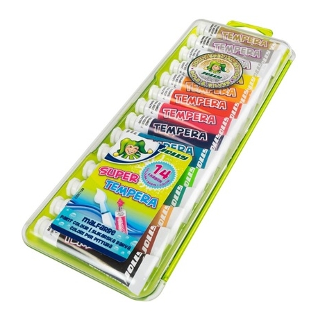 Tempera SUPER, Jolly, 14 spalvų po 7,5ml, plastikinėje dėžutėje