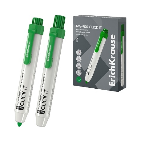 Automatinis žymeklis baltai lentai RW-700 CLICK IT, ErichKrause, 2.0mm, žalios sp.