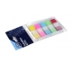Plastikiniai indeksai-žymekliai FOROFIS, 44x12mm, 150 lapelių, 5 neoninės sp., dėžutėje