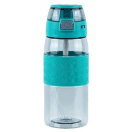 Gertuvė KITE, 600ml, su užrakinamu dangteliu, žalios sp. tritano plastikas