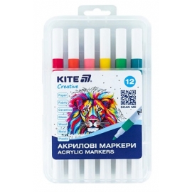 Akrilinių žymeklių rinkinys CREATIVE, Kite, 12 sp.