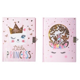 Užrašų knygelė - dienoraštis LITTLE PRINCESS & UNICORN, MP, A5, 80 lapų, 80gsm, su spynele ir magišku rašikliu