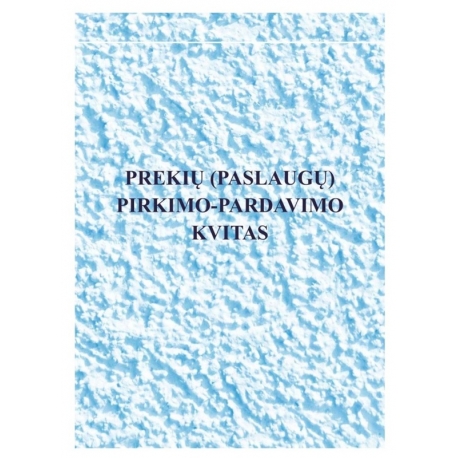 Prekių (paslaugų) pirkimo-pardavimo kvitas A6, savekopijuojanti, be numeracijos 3-jų dalių viršelis (su pap.atvartu) A6x2x50