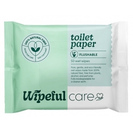 Drėgnas tualetinis popierius WIPEFUL Care, 50 vnt.