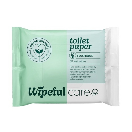 Drėgnas tualetinis popierius WIPEFUL Care, 50 vnt.