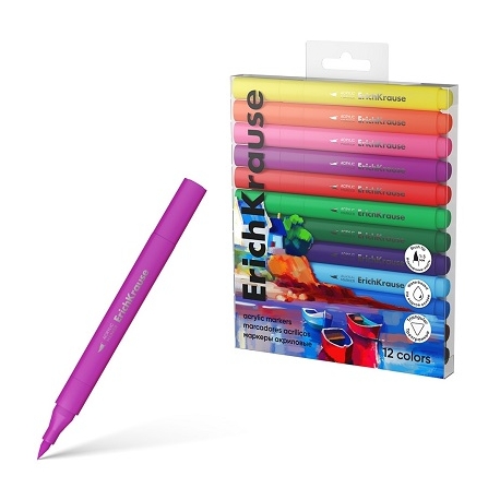 Akrilinių žymeklių rinkinys ART SPIRIT, ErichKrause, 12 sp.