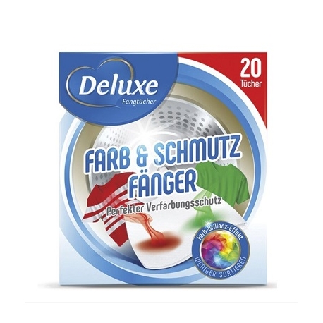 Dažus ir purvą sulaikančios servetėlės DELUXE, spalvotiems skalbiniams, 20 vnt.