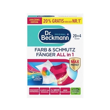 Dažus ir purvą sulaikančios ECO servetėlės Dr. BECKMANN, 24vnt.