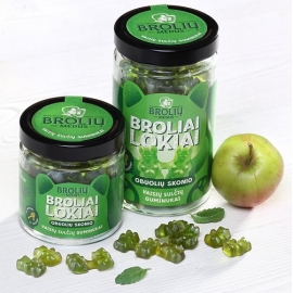 Guminukai BROLIAI LOKIAI, obuolių skonio, su medumi, stiklainyje, 250 g
