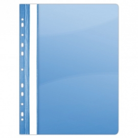 Plastikinis segtuvėlis skaidriu viršeliu, A4+,su perforacija, mėlynos sp.