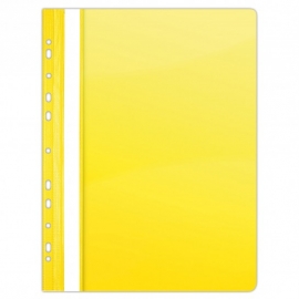 Plastikinis segtuvėlis skaidriu viršeliu, A4+, su perforacija, geltonos sp.