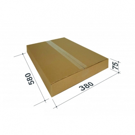 Kartoninė dėžutė siuntiniams, dydis S, 580x380x75mm, ruda
