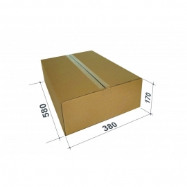 Kartoninė dėžutė siuntiniams, dydis M, 580x380x170mm, ruda
