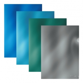 Plastikinis L formos aplankalas GLOSSY ICE METALLIC, ErichKrause, A4, 180mik, 12vnt., 4 sp.