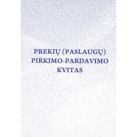 Prekių (paslaugų) pirkimo-pardavimo kvitas A6, savekopijuojanti, be numeracijos 3-jų dalių viršelis (su pap.atvartu) A6x2x50