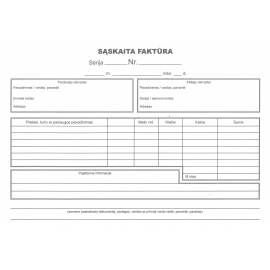 Sąskaita-faktūra, A5x2x50, be Nr.