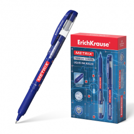 Rašiklis-roleris METRIX, ErichKrause, storis 0.5mm, mėlynos sp.
