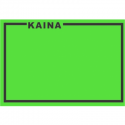 Lipnios etiketės su užrašu KAINA, 25x36mm, 1000 etik., žalios sp.