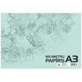 Milimetrinis popierius A3, 20 lapų, ABC Jums