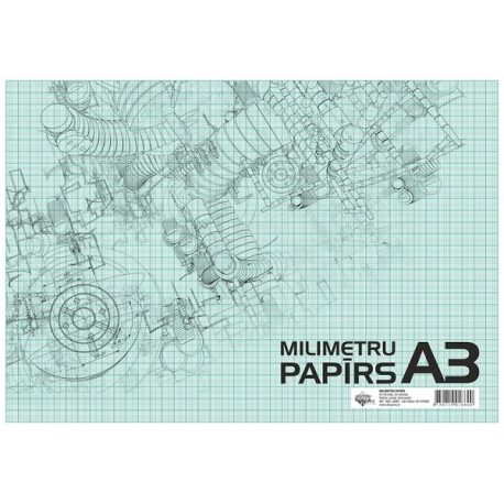 Milimetrinis popierius A3, 20 lapų, ABC Jums