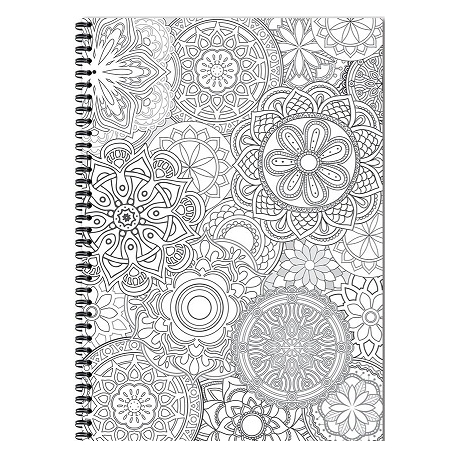 Bloknotas MANDALAS, A4, langeliais, 70 lapų, 70gsm, su spirale šone