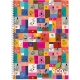 Bloknotas COLOUR, A4, 80 lapų, langeliais, 70gsm, spalvotomis kraštinėmis, su spirale šone