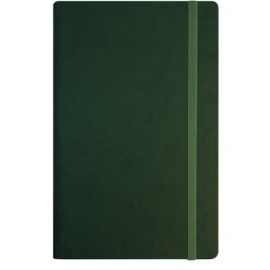 Užrašų knyga VIVELLA, Optima, A5, 100 lapų, balti tušti lapai, su skirtuku ir gumele, žalios spalvos