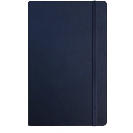Užrašų knyga VIVELLA, Optima, A5, 100 lapų, balti tušti lapai, su skirtuku ir gumele, tamsiai mėlynos spalvos