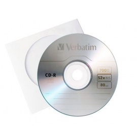 CD-R diskas popieriniame vokelyje, Verbatim, 700MB, 80min, 1vnt.
