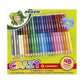 Spalvoti šešiabriauniai pieštukai SUPERSTICKS CRAZY, Jolly, 24 vnt. (48 sp.)