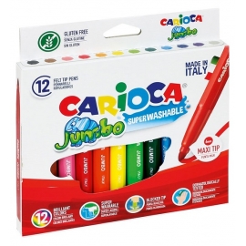 Flomasteriai JUMBO, Carioca, 12 spalvų