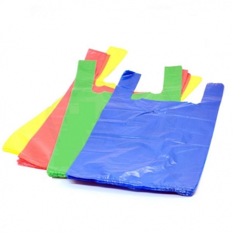 HDPE maišeliai su rankenėlėmis, 450x600mm, 20mik. 100vnt., įv.sp.