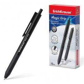 Ištrinamas automatinis gelinis rašiklis MAGIC GRIP, ErichKrause, storis 0.5mm, juodos sp.
