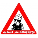 Magnetinis lipdukas VAIKAS AUTOMOBILYJE „Vaikas su akiniais“, 140x140x140mm