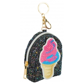 Raktų pakabukas-piniginė ICE CREAM, CoolForSchool, 70x45x90mm, su blizgučiais