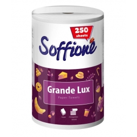 Virtuviniai popieriniai rankšluosčiai SOFFIONE GRANDE LUX, 55m, 3sl., baltos sp., 100% celiuliozė