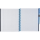 Bloknotas SPLASH, Optima, B5, 120 lapų, langeliais, 65gsm, su spirale šone, su tušinuku, plastikinis mėlynos sp. viršelis