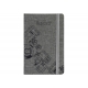 Užrašų knyga ARCHITECT, A5, 128 lapai, 70gsm, langeliais, su skirtuku, vokeliu ir gumele, pilkos sp. viršelis dengtas tekstile