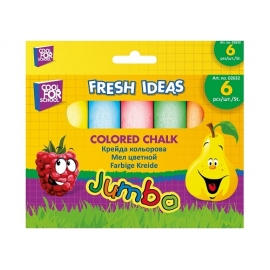 Kreida piešimui ant asfalto JUMBO, CoolForSchool, 6 sp., apvali