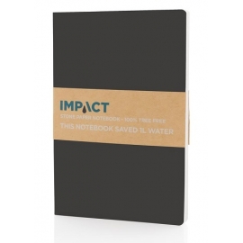 Užrašų knyga IMPACT, XD COLLECTION, A5, 60 lapų, 58gsm, linija, akmens dulkių popierius, minkštas juodos sp. viršelis