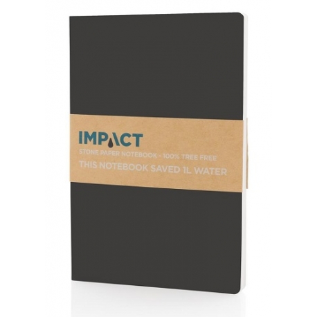 Užrašų knyga IMPACT, XD COLLECTION, A5, 60 lapų, 58gsm, linija, akmens dulkių popierius, minkštas juodos sp. viršelis