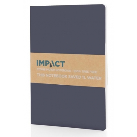 Užrašų knyga IMPACT, XD COLLECTION, A5, 60 lapų, 58gsm, linija, akmens dulkių popierius, minkštas mėlynos sp. viršelis