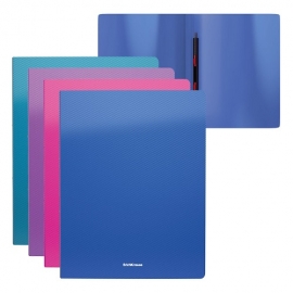 Plastikinis segtuvas GLANCE VIVID, ErichKrause, A4, 500mkr, su spiraline įsegėle, 4 sp.