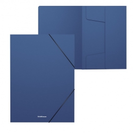 Plastikinis dėklas su guma MATT CLASSIC, ErichKrause, A4, 600mkr, 30mm, mėlynos sp.