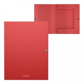 Plastikinis dėklas su spaustuku CLASSIC A4, aukštis 8mm, su trimis atvartais, raudonos spalvos