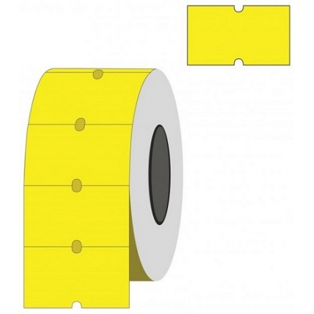 Lipnios etiketės į kainų ženklintuvus, 21,5x12mm, geltonos sp.