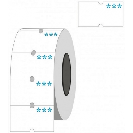Lipnios etiketės į kainų ženklintuvus, 21,5x12mm, stipraus lipnumo, baltos sp.