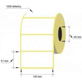 Lipnios etiketės, 1-100x51/40-1000 etik., Vellum, baltos sp.