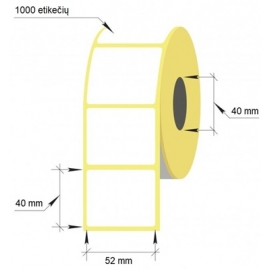 Lipnios etiketės, 1-52x40/40-1000 etik., Thermal Eco, baltos sp.