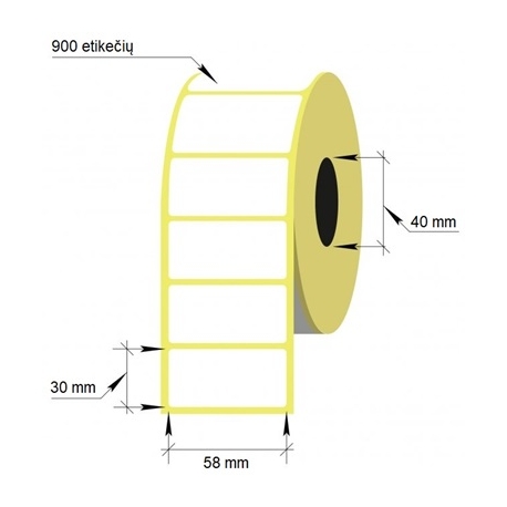 Lipnios etiketės 58x30/40 mm. 900 vnt., Thermal eco